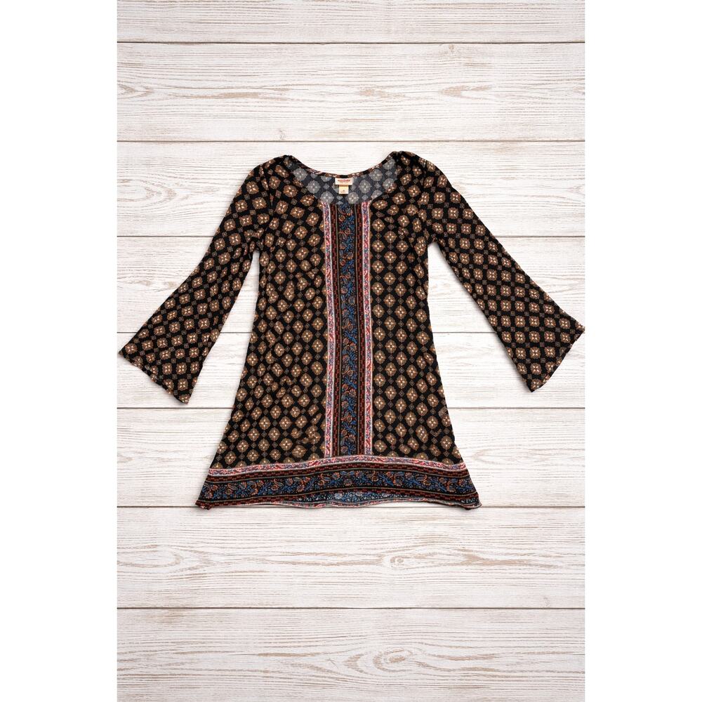 Boho Bell Sleeve Mini Dress/Tunic Size Medium
